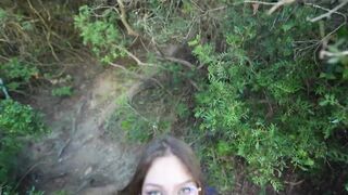 POV: I can’t wait until home! I want you to fuck me right here! Risky public sex in woods