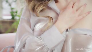 WOWGIRLS Very hot blonde girl Diana Heaven playing with her pussy on the bed