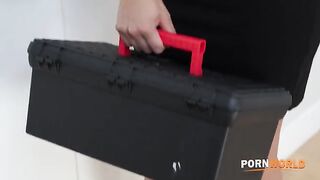 Hotel Room Attendant Gets Covered In Cum After Fucking BBC Guest GP3328 BTS