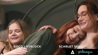 GIRLSWAY - Spooked Scarlet Skies & Pals Vanessa Sky, Coco Lovelock Hang With Stepmom Siri Dahl
