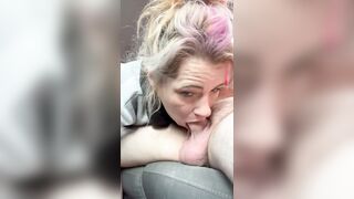 Real hooker deepthroats a dick before he nuts on her face and makes her suck it off
