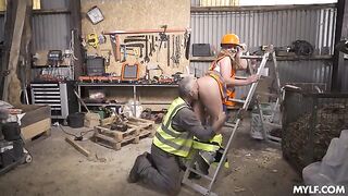 “Ever Fuck Your Boss at Work?” Construction MILF Drills Better Than Me! (Denice K’s Debut)