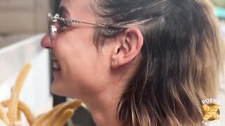 Pam, the bombshell blonde, gets blown away by a beautiful cock!