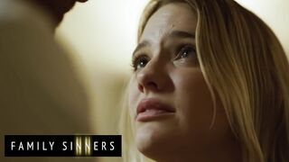 FAMILY SINNERS - Stepfather Makes His Gorgeous Blonde Stepdaughter Squirt All Over The Bed