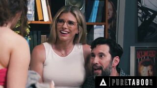 PURE TABOO Cunning Cory Chase Blocks Stepson At Door While Husband Fucks His Naive GF Leana Lovings