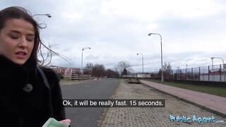 PublicAgent - shy brunette with perfect body has perfect pussy that gets soaked and creamy having public sex with stranger