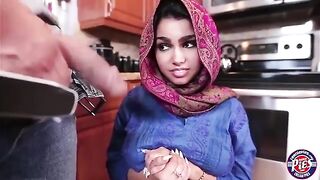 Cutie Arab Brunette teen Ada gets filled of cream inside her pussy