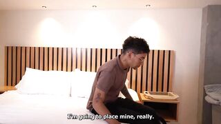 Skinny stepson fulfills his fantasy with his big-bottomed stepmother after the hotel made a mistake with his room