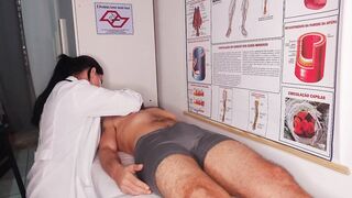 Erection in front of the nurse